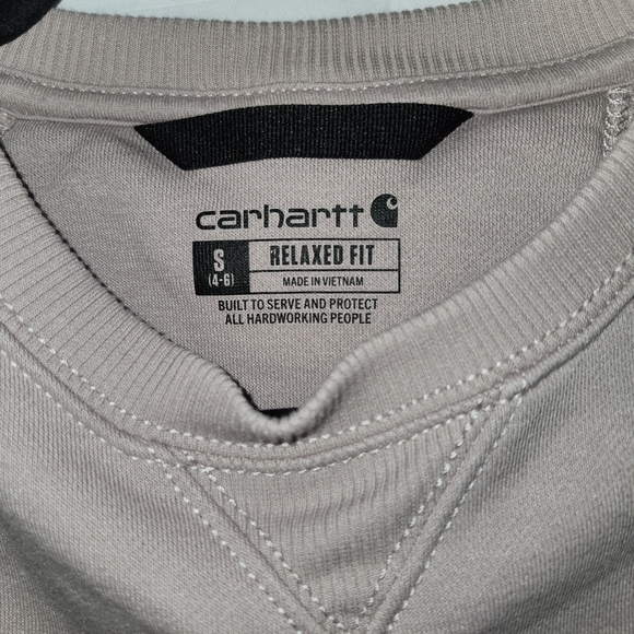 Carhartt Women's Light Purple Crewneck Sweater SM, Never Worn, Textured Sleeve - Picture 6 of 7